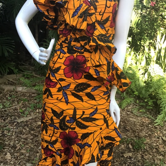 Vintage cotton Dress African fabric - Picture 2 of 9